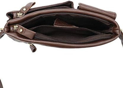 Hebetag Leather Waist Bag Fanny Pack for Men Women Travel Outdoor Sports Hunting Hiking Climbing Multi-Purpose Hip Bum Belt Slim Cell Phone Purse Wallet Casual Pouch