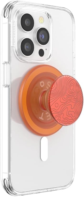 PopSockets Phone Grip for MagSafe, Magnetic Holder, Phone Stand, Orange - Topo