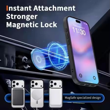 3 in 1 Phone Case for iPhone 17 with MagSafe Compatible, Clear with Pink Frame, Camera and Lens Protector, Screen Protector Included