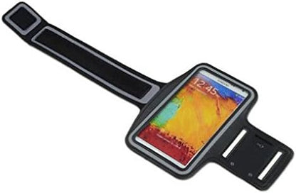 Samsung Galaxy J7 Perx Compatible Armband Sports Gym Workout Cover Case Running Exercise Arm Strap Band Neoprene Black