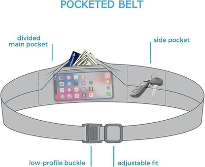 BANDI Running Belt for Women & Men – USA Made No-Bounce Adjustable Waist Pack & Secure Fanny Pack – Fits All Phones, Gels & Essentials – Zipper-Free, Medical Device Friendly