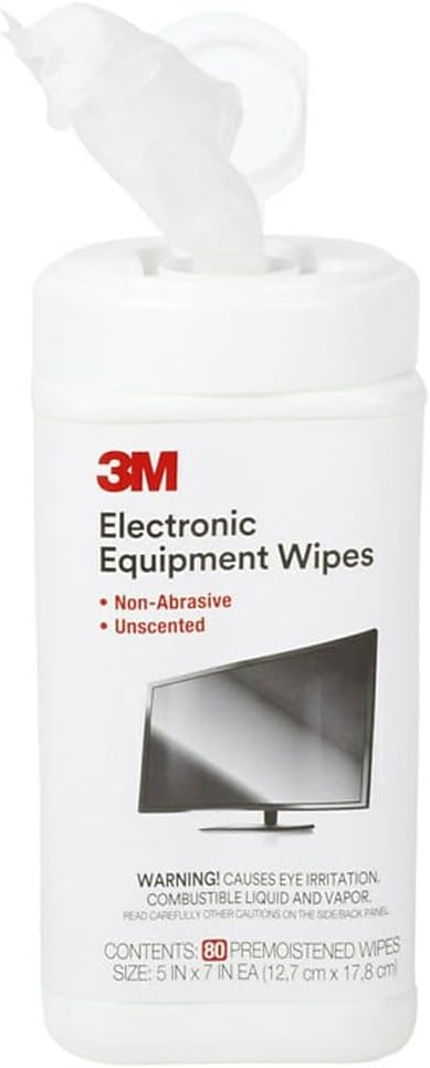 3M Antistatic Wipes, 80-Count Canister, Safe for Use on Most Electronic Devices (CL610)