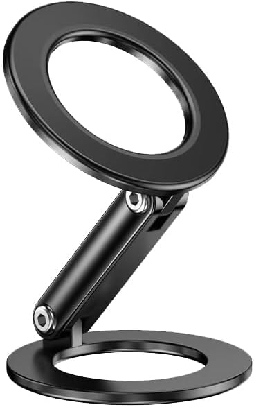 Magnetic Phone Holder for Gym, MagSafe iPhone & Android – Dual Magnet Mount with Universal Clamp, Attaches to Squat Racks & Metal Equipment, Workout Recording Accessory for Men & Women, Black