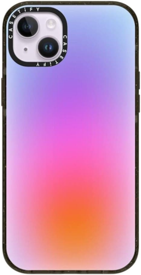 CASETiFY Impact iPhone 14 Plus Case [4X Military Grade Drop Tested / 8.2ft Drop Protection/Compatible with Magsafe] - Color Cloud: A New Thing is On The Way - by Jessica Poundstone - Glossy Black
