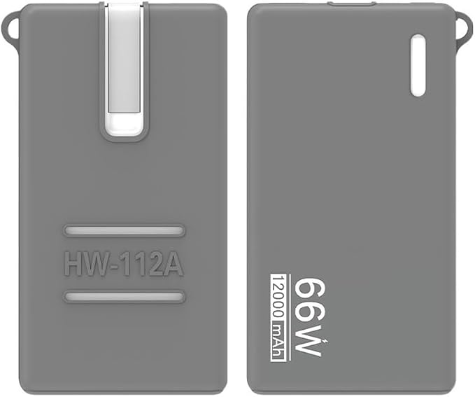 Silicone Protective Case for Huawei 12000mAh 66W Power Bank Soft Shockproof Dustproof Protective Sleeve Power Bank Ultra Thin Full Protection Case (Gray)