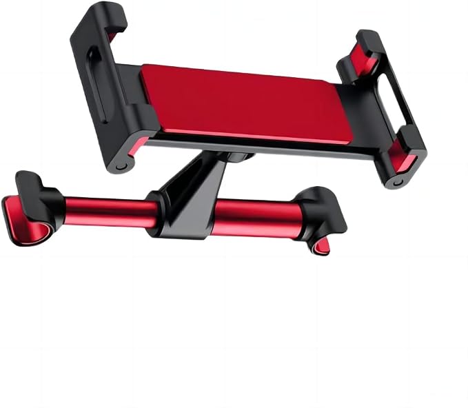Car Headrest Stand - Advanced Rotatable Lazy Stand for Mobile Phones, Tablets, Gaming Devices 4.7-12.9 inch Device Use C Style (Red)