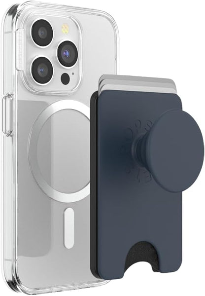 PopSockets Phone Wallet for MagSafe, Phone Card Holder with Grip, Navy Blue - Navy Blue