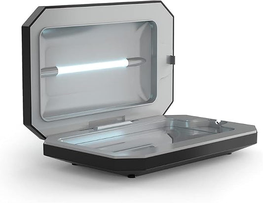PhoneSoap Basic Cell Phone UV Light Sanitizer Box | Patented and Clinically Proven 360 Degree UV Light Sanitizer | (Black)