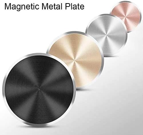 SALEX Cell Phone Metal Plates 4 Pack. Gold Replacement Set for Magnetic Car Mount & Phone Holder. Strong Adhesive Iron Plates for iPhone, Samsung & More