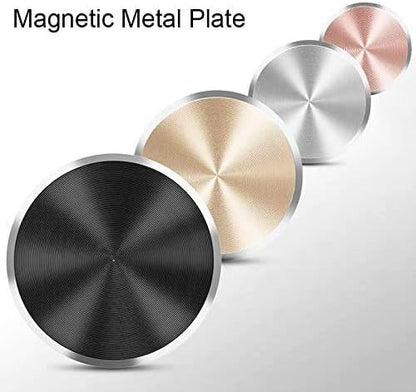 SALEX Cell Phone Metal Plates 4 Pack. Gold Replacement Set for Magnetic Car Mount & Phone Holder. Strong Adhesive Iron Plates for iPhone, Samsung & More