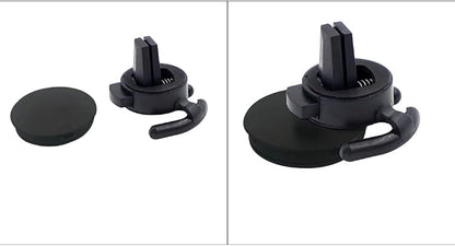 Car Vent Mount Holder 2 Pack - Compatible with Popsocket - Black Leather Car Mount Made for Pop Socket Grips Collapsible Phone Holder for PopMount - with Clip for Horizontal Air Vent ONLY