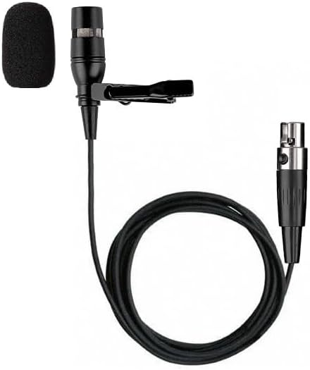 Replacement Lapel mic for SHURE BLX188/CVL Wireless Lavalier Microphone, Unidirectional, ta4f 4 Pins, Black