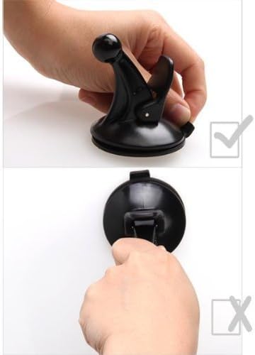 EKIND Replacement Cradle and Removable Car Windscreen Windshield Suction Cup Mount 17mm Swivel Ball GPS Holder Compatible for Garmin GPS Nuvi -Black