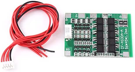 Walfront 18650 Battery PCB Board 4Series 30A 14.8V High Current Balance Protection with Wire Green for Li-ion Lithium Battery Cell