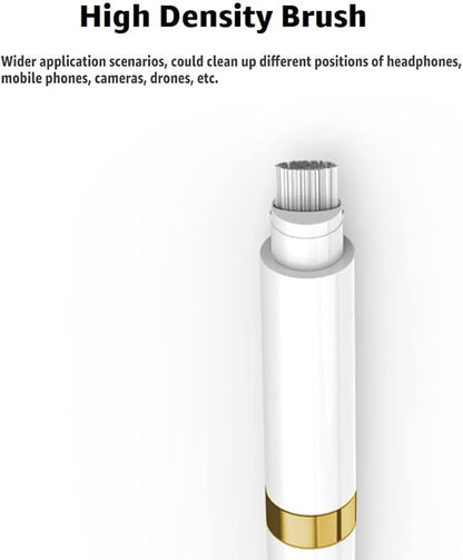 Dual-Brush Earbud Cleaning Pen | 4-in-1 Pro Kit for Precision & Durability, Tool Compatible with Airpods, Galaxy Buds, All Wireless Headsets -Gold
