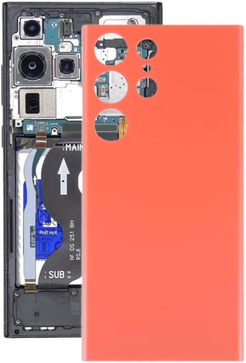 Back Panel Replacement for Galaxy Galaxy S23 Ultra 5G SM-S918B Easy On Installation Battery Cover (Red)