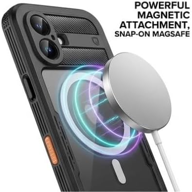 Quovellion Phone Case for iPhone 17 (6.3"), IP68 Waterproof & Dustproof Cover, Full-Body Heavy Duty Rugged Protection with Built-in Screen Protector, Black/Clear