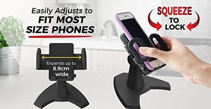 by Cup Call Desktop Phone Mount - View Your Cell Phone at Any Angle - Fully Adjustable Phone Stand Great for Video Chatting - Tilts & Rotates for Easy Viewing - Easy Phone Charging Access