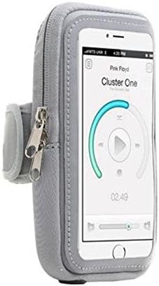 Sport Running Armband Cell Phone Holder for iPhone 16 15 14 Plus, 13 12 11 Pro Max Samsung Galaxy A15 S24 S23 S22 Plus S21 S20 FE Google Pixel 7a 8a 9 Pro Phone Arm Band Case Pouch Sleeve Bag (Gray)