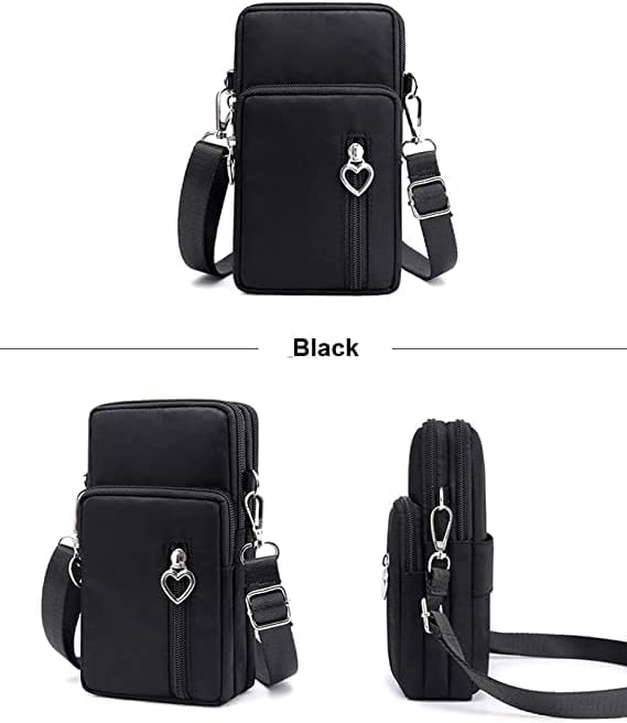 Women Crossbody Cell Phone Purse Wristband Sport Armband Wallet Bag Zipper Nylon Handbags