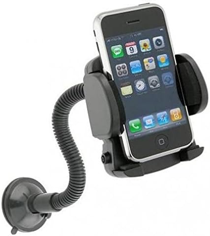 Compatible with Galaxy S10, S10e, S10 Plus - Car Mount Windshield Phone Holder Rotating Cradle Stand Window Glass Dock Suction Gooseneck Black Works with Samsung Galaxy S10, S10e, S10+