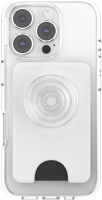 PopSockets Kick-Out Wallet for MagSafe, Adjustable Kickstand, Magnetic Stand, White - White