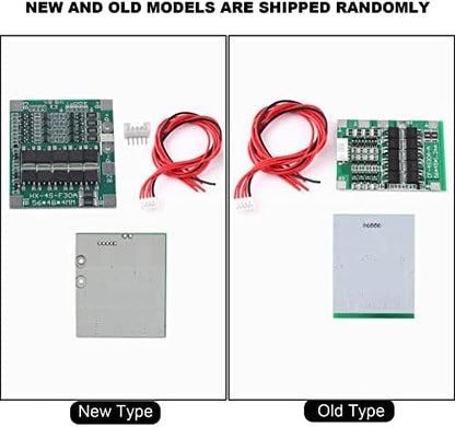 Walfront 18650 Battery PCB Board 4Series 30A 14.8V High Current Balance Protection with Wire Green for Li-ion Lithium Battery Cell