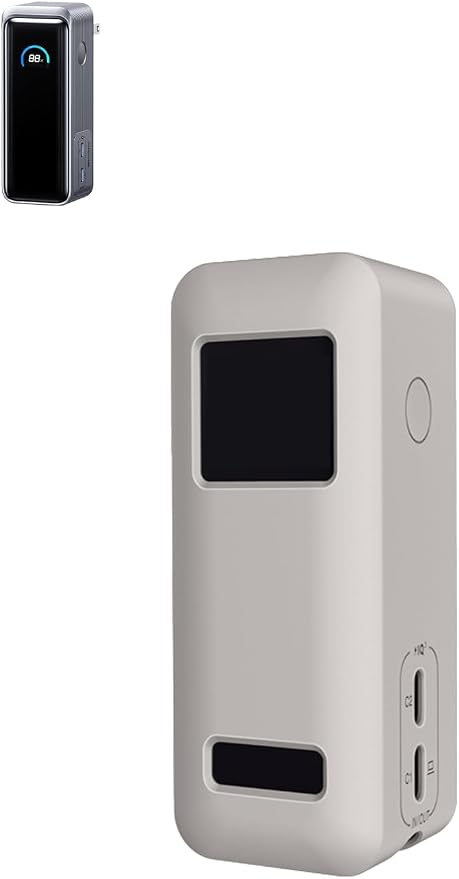 Compatible with Anker Prime Power Bank,9,600mAh Battery Pack with 65W Output,Premium Silicone Shockproof Protection Skin Touch Charging Port Accessible,Grey.