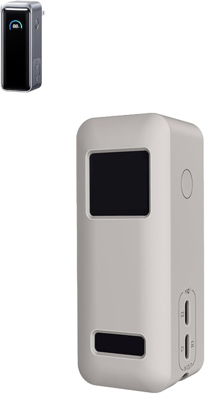 Compatible with Anker Prime Power Bank,9,600mAh Battery Pack with 65W Output,Premium Silicone Shockproof Protection Skin Touch Charging Port Accessible,Grey.