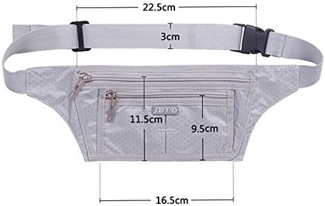 Naoki Outdoor Sports Running Jogging Cycling Hiking Camping Climbing Travel Ultra-thin Waterproof Polyester Waist Pack/Bag Runner Belt(Silver)