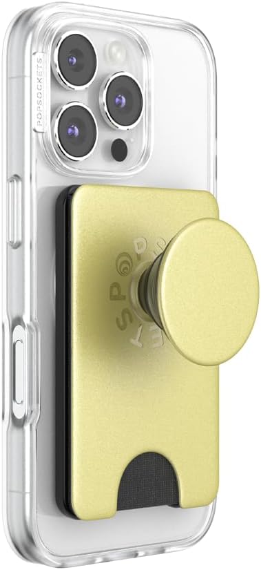 PopSockets Kick-Out Wallet for MagSafe, Adjustable Kickstand, Magnetic Stand, Gold - Painted Gold