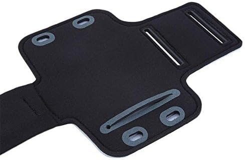 Reflective Adjustable Black Armband Case with Key Holder is Compatible with OnePlus Nord N30 5G. Fits Arms up to 12 inches Big.