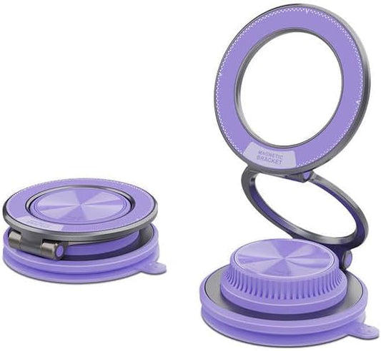 Hands-Free Magnetic Phone Mount for Car & Home, Ultra-Stable Suction Cup Holder for Dashboard & Desk, Mini Design, Secure for iPhone 15/14/13, Samsung Galaxy, Most Smartphones (Purple)