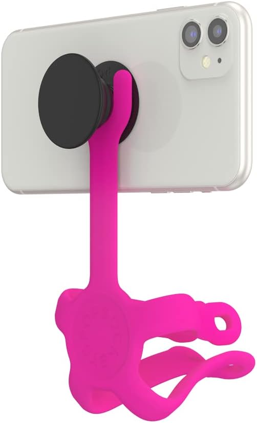 PopSockets: Flexible Phone Mount & Stand, Phone Tripod Mount, Universal Device Mount - Hot Pink