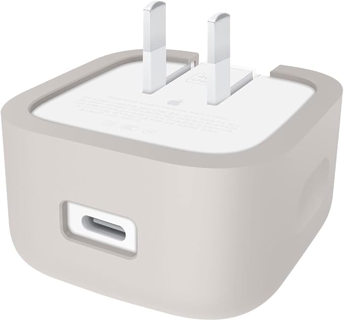 Soft Silicone Charger Case Compatible with Apple 40W USB-C Dynamic Power Adapter with (60W Max), Shockproof & Scratch Resistant Cover, Grey