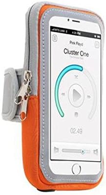Armband Cell Phone Holder for iPhone 15 Plus, 11 12 13 14 Pro Max/Samsung Galaxy S23 Fe, S23 S22 S21 S20 S10 Plus, Note 20 10 9, A53 5G, A54 5G, A22 A32 A51 A52 / Pixel 8 7 6 7a 6a 5a 4a (Orange)