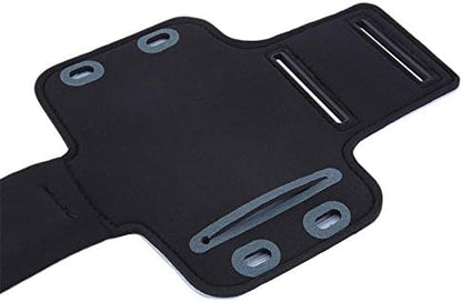 Black Armband Exercise Workout Case with Keyholder for Jogging fits Samsung A71. for Arms up to 14 inches Big.