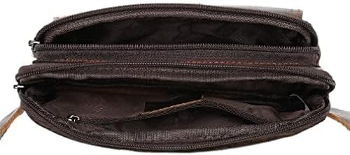 Hebetag Leather Fanny Pack Waist Bag for Men Women Travel Hiking Running Hip Bum Belt Vintage Retro Pouch Cell Phone Purse Wallet (Brown)
