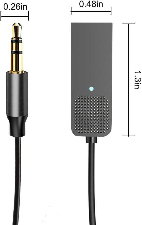 Aux Bluetooth Adapter 5.3 with Built-in Microphone Bluetooth Receiver USB-3.5mm Wireless Car Kit Auxiliary Incoming Hands-Free Calls Compatible with Car Speaker and Home Audio(T07) ﻿