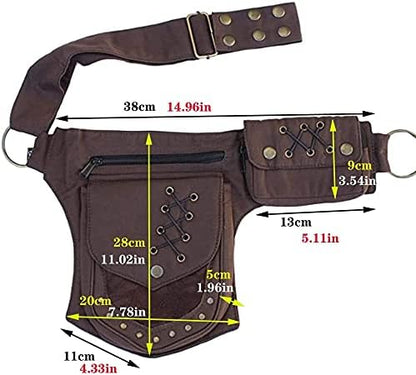 Women Waist Bag Fanny Bag Renaissance Faire Festival Chest Pack with Adjustable Belt Fashion Hip Bum Bag for Running Hiking 00/Brown