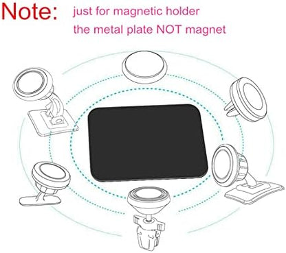 SALEX Replacement Metal Plates Set for Magnetic Car Phone Holders, Wall & Air Vent Mounts, Cases, Magnets. Kit of 16 Black Round Iron Discs Without Holes. 3M Adhesive Backing. Steel Sheets 16 Pack.