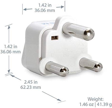 Ceptics South Africa, Botswana Travel Adapter, Universal Socket Plug Accepts Plugs From any Country, Perfect for Cell Phones, Laptops, Chargers and More - 3 Pack