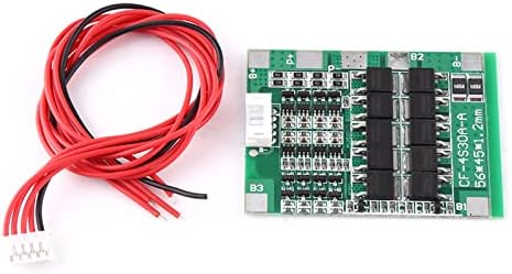 Walfront 18650 Battery PCB Board 4Series 30A 14.8V High Current Balance Protection with Wire Green for Li-ion Lithium Battery Cell