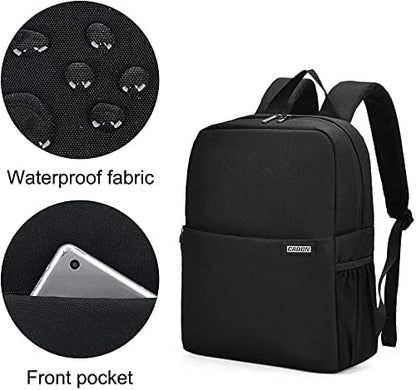 CADeN Camera Backpack Bag with 15.6 Inches Laptop Compartment and Tripod Holders, Waterproof Camera Case for DSLR/SLR Mirrorless Camera Large Capacity, Camera Case Compatible for Canon Sony Nikon