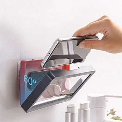 Splash Proof Smartphone Holder - Shower/Bathroom/Kitchen/Outdoor, Smartphone/Phone/Cellphone, Holder/Mount/Case, Water Resistant, Splash Proof (Blue)