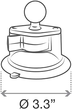 RAM Mounts Twist-Lock Suction Cup Base RAP-224-1U Compatible with RAM B Size 1" Ball Components