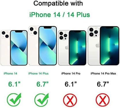 Compatible with iPhone 14 and iPhone 14 Plus Camera Lens Protector, Anti-Scratch Tempered Glass Camera Screen Protector Shockproof Full Protective Camera Cover Case Friendly Lens Cover-Sierra Blue