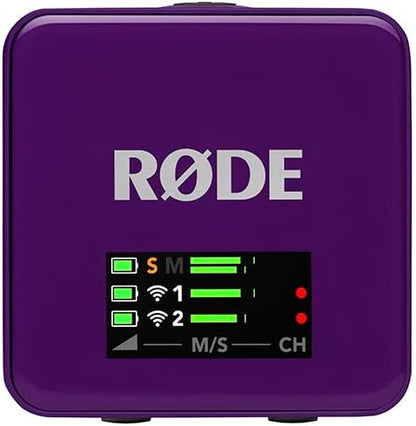 RØDE Wireless GO (Gen 3) – Compact Wireless Mic – Pristine Audio, 32-bit Float Recording, Automatic Level Control, for Phones, Cameras and Computers (Purple)