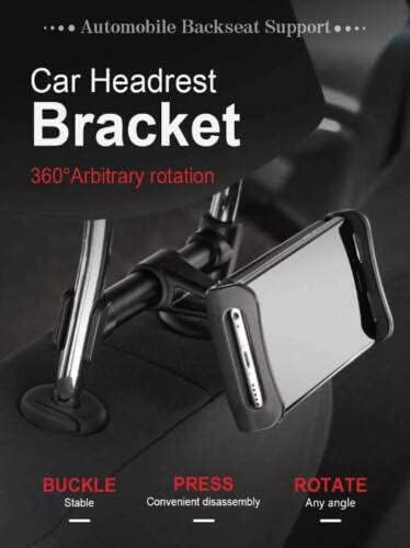 360 Degree Rotation Car Headrest Holder for iPhone/iPad/Cell Phone (Red)