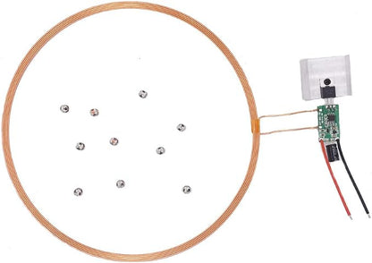 Taidacent 24V 200mm One to Many Long Distance Wireless Inductive Coil Wireless LEDs Induction Wireless Charging Module Wireless Power Supply(1 Transmitter Coil and 10 Mixed Wireless LEDs)